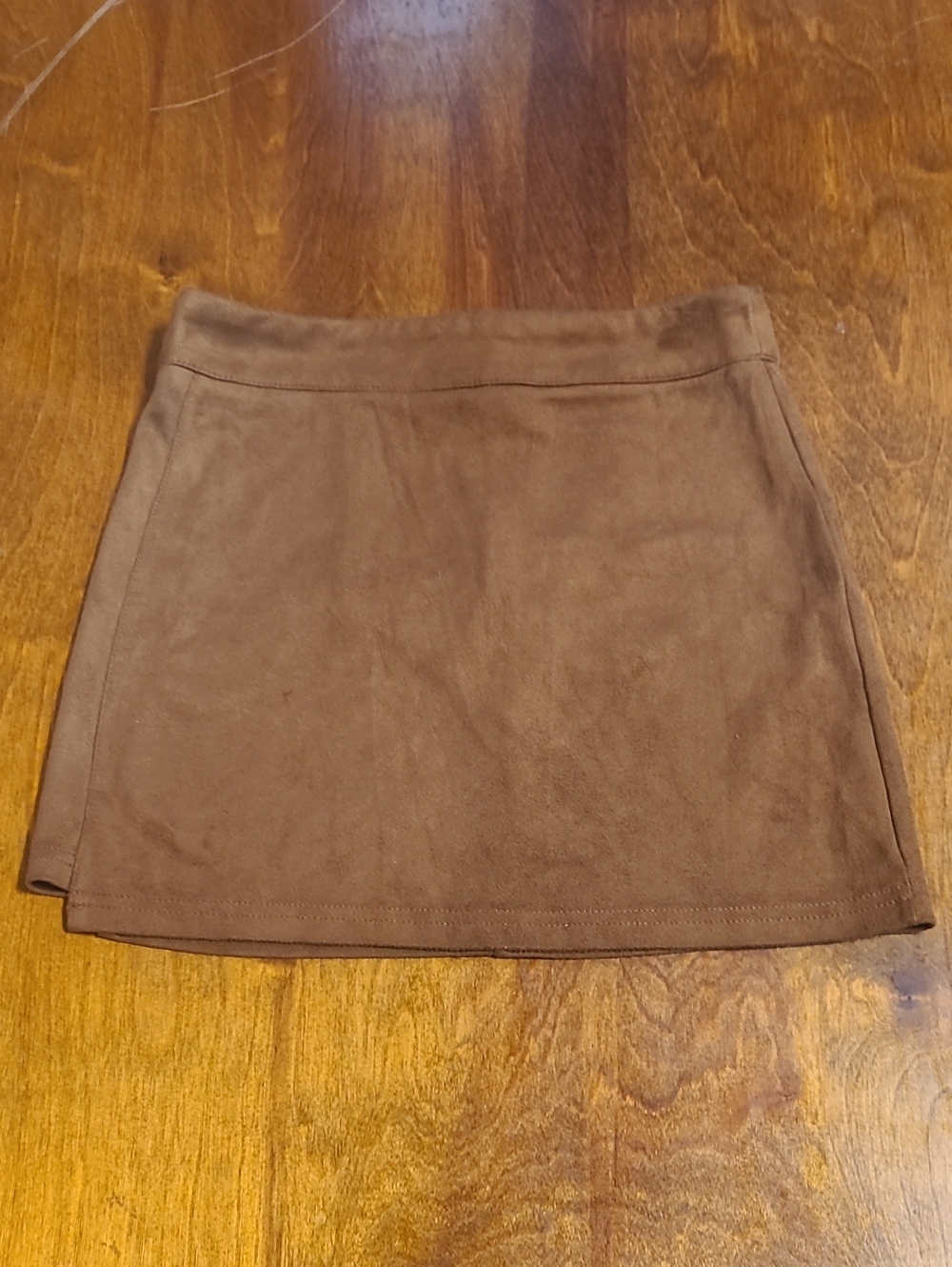 SHEIN Brown Suede-Look Mini Skirt